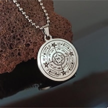 Celcelutiye V Ismi Azam Vefki Esma Unisex Sevgiliye Eşe Anneye Hediye Çelik Zincirli Kolye Gri