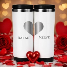 Bk Gift Kişiye Özel Çift Sevgili Tasarımlı İkili Çelik Termos Bardak -12, Sevgiliye Hediye, Sevgililer Günü Hediyesi Kobitmeyencom36292 Bk Gift Renkli