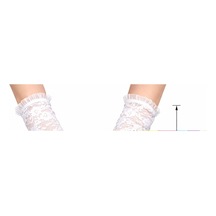 Uzun Zarif Dantel Eldiven Parmaksız Beyaz 35 Cm Bx40