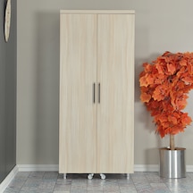 Pasific Home Guzzo Tekerlekli Kiler Çok Amaçlı Erzak Dolabı 80 cm Açık Meşe