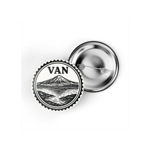 5 Adet İğneli Çanta Rozeti - Van Gölü - Van - 44 MM Çok Renkli