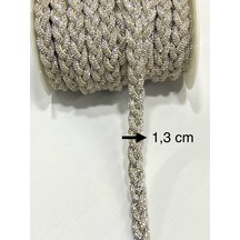 Taşlı Şerit Saç Örgü Modeli / 1 Metre / H12 - Gümüş