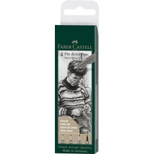 Faber-castell Pitt Artist Pen Çizim Kalemi Seti, 4 Lü S, F, M, B Çok Renkli