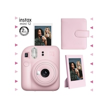 Fujifilm Instax Mini 12 Fotoğraf Makinesi + Çerçeve + 64'lü Kare Albüm Pembe