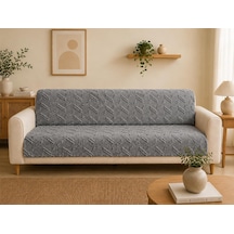 Sycamore Home Koltuk Örtüsü 175x215 Cm Çekyat Örtüsü, Kaymaz, Yıkanabilir, Lüks Kumaş Şönil Jakarlı Antrasit