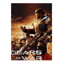 Gears Of War 2 Desenli Ahşap Tablo 35cm X50cm