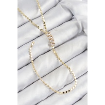 Pirinç Zirkon Taşlı Ezme Zincirli Model Gold Renk Y Kolye Çok renkli