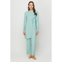 Esswaap Volan Detaylı Pantolon Tunik Takım Mint-mint Mint Yeşili