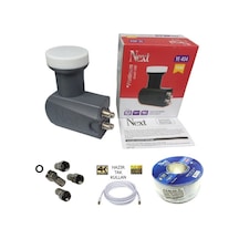 Uydupark Next YE-404 4'Lü Lnb + 25 M Next Kablo + Contalı Konnektör 4 Adet