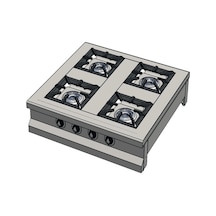 Csa Karacasan Set Üstü Dörtlü 4 Gözlü Doğalgazlı Ocak 100x100x25cm