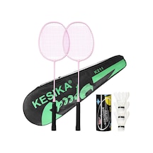 Pembe Eğitim Badminton Raket Raketle Seti Beden Eğitimi Egzersiz Spor Ekipmanları Demir Alaşımı