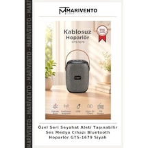 Özel Seri Seyahat Aleti Taşınabilir Ses Medya Cihazı Bluetooth Hoparlör Gts-1679 Siyah