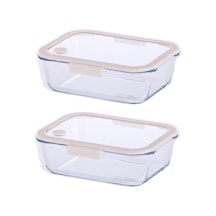 Neoflam Fika Glace Bej Vakumlu 2 Parça Saklama Kabı 1900 Ml