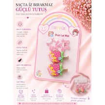 4'lü Set Sevimli Meyve Ve Parıltılı Yıldız Figürlü İz Bırakmayan Kız Çocuk Saç Tokası Seti Farklı Renk Seçenekli E