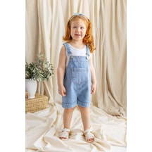 Oliven The Kid Oliventhekid Unisex Ön Cep Detaylı Kısa Paça Kot Slopet Mavi Mavi