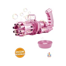 Pilli Pembe Bubble Gun: Üfleyerek Baloncuklar Patlatın