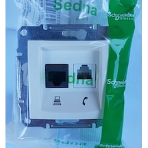 Schneıder Sedna Krem Rj45 Cat6 Data Prizi - Rj11 Tel Sdn5200123 Çerçesiz