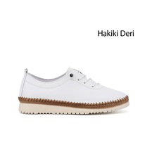 Gönderi(R) Gönderi R Kadın Beyaz Bağcıklı Hakiki Deri Comfort Ayakkabı Ddza84842848 Beyaz