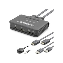Hdmi Usb Kvm Switch 2 Port Hdmi 2 Port Usb Dahili Kablolu - Siyah Hdx1361