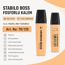Boss Fosforlu Kalem 1 Adet Metin İşaretleme Kalemi Koyu Turuncu