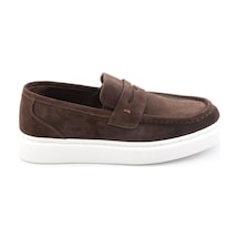 Kahve Hakiki Deri Erkek Loafer Ayakkabı E01593075302 Kahve