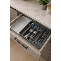 Ayarlanabilir Gri Kaşıklık Organizer Genişleyebilir Çekmece İçi Düzenleyici Gri-antrasit Gri - 908677319 Gri