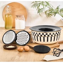 Prime Cream 5 Parça Rendeli Saklama Ve Karıştırma Kabı 24 Cm Krem