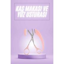 Taraklı Kaş Makası Ve Ustura Seti Kaş Düzeltme Makası Kaş Bıyık Alma Aleti 0