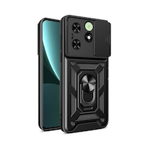 Tecno Spark 20 İle Uyumlu Kılıf Magnetik Standlı Kamera Korumalı Sürgülü Kapak