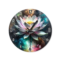 Beyaz Lotus Çiçeği Akarlı Duvar Saati