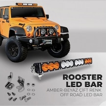 Rooster 210w 95cm Tek Sıra Beyaz Kenarı Turuncu Off Road