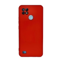 Realme C21 Uyumlu Kılıf Nano İçi Kadife Silikon - Kırmızı