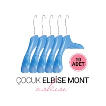 Çocuk MAVİ Elbise Mont Askısı 10 Adet Paketli 30 Cm Çocuk Askı Mavi