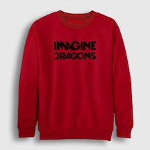 Presmono Unisex Logo V2 Imagine Dragons Sweatshirt Kırmızı