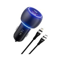 Linktech C685 Premium 48w 2x Usb Type-c/lightning Kablo Araç Şarj Aleti Set