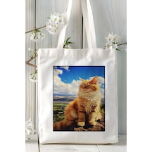 Art Hediye Maine Coon Kedi Baskılı Omuz Çanta Kişiye Özel Model 9 Çok Renkli