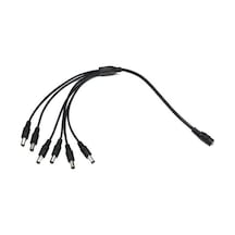 Wozlo Dc 12v 6 Port Power Jak Jack Çoklayıcı Kablo 6 Erkek/1 Dişi Uç - 40cm