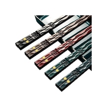 Jankng 5 Çift Japon Kaymaz Çubuk - Restoran/ev Kullanımı İçin Sağlıklı Yemek Çubuklarıahşapparça Sayısı: 51dekorlu Açık