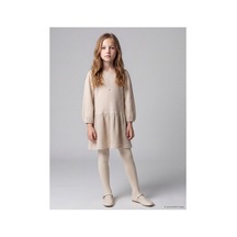 LC Waikiki Alıta Cıty Farkıyla Lcw Kids Bej Nakışlı Kız Çocuk Elbise Bej - 928242535 Bej