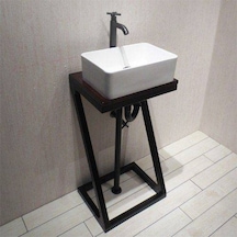 Lavabo Altlığı Lavabo Dolabı Metal Ayaklı Evye Çok Renkli