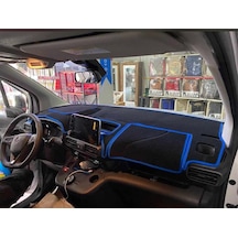 2021+ Modellerine Uygun Opel Combo Torpido Koruma Halısı Kenar Renk Mavi