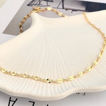 Ezme Kolye Kadın İtalyan Ezme Kolye Ezme Pullu Gold 50cm Gold