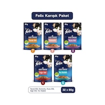 Felix Pouch Karışık Yetişkin Kedi Yaş Maması 32 x 85 G
