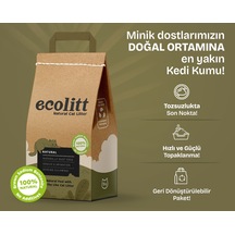 Toi Moi Ecolitt Kraft Pakette Tozsuz Topaklanan Kahverengi Bentonit Natura Kedi Kumu 8 KG