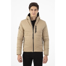 Maraton Sportswear Regular Erkek Kapşonlu Uzun Kol Basic Açık Vizon Mont 21264-açık Vizon Açık Vizon