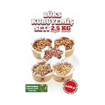 Lüks Kuruyemiş Seti 2,5 Kg 5x500g Antep Fıstığı, Kaju, Badem, Fıstık, Fındık-yeni Mahsul Taze 1750 G