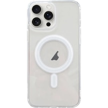 Ally İphone 15 Pro Magsafe Uyumlu Manyetik Şeffaf Silikon Kılıf- 5775