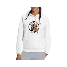 Anime Dragon Ball Baskılı Beyaz Kadın Kapşonlu Sweatshirt (534769505)