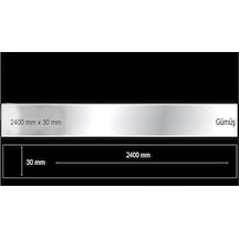 Dekoratif Aynalı Pleksi Şerit Süs Gümüş 30 Mm X 2400 Mm Mobilya D