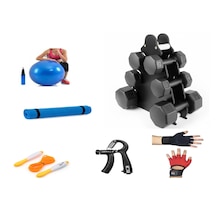 Psspor 3 Set Siyah Renk Dambıl 1kg-2kg-3kg + Stand + 5'li Set
